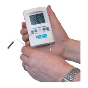Essentials Digitales Max/Min-Thermometer mit externer Sonde - Growraum & Nährlösung