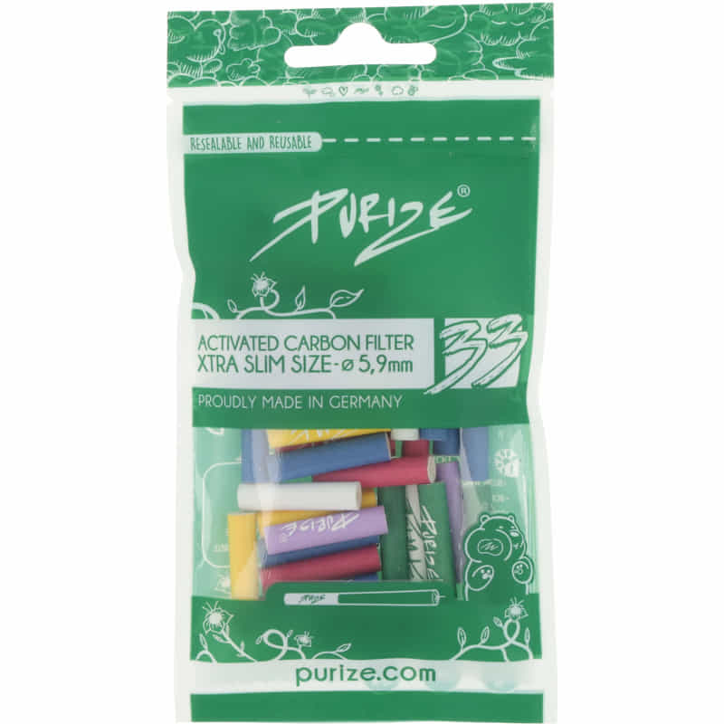 XTRA Slim 5,9 mm Aktivkohlefilter multicolor 33 Stück – Slim Filter