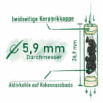 XTRA Slim 5,9 mm Aktivkohlefilter multicolor 33 Stück – Slim Filter