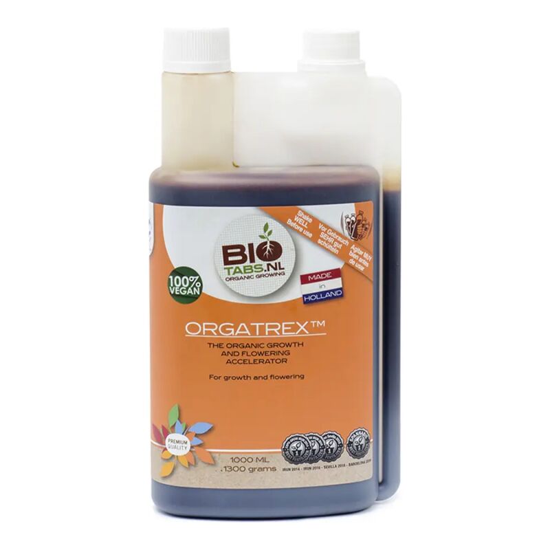 BioTabs Orgatrex 1L - Organischer Flüssigdünger NPK 5-1-5, vegan, für Wachstum und Blüte