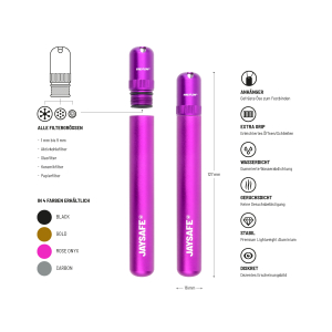 FIRE-FLOW™ JAYSAFE Aluminium Joint Case - Wasserdichte Transporthülse Rose Onyx