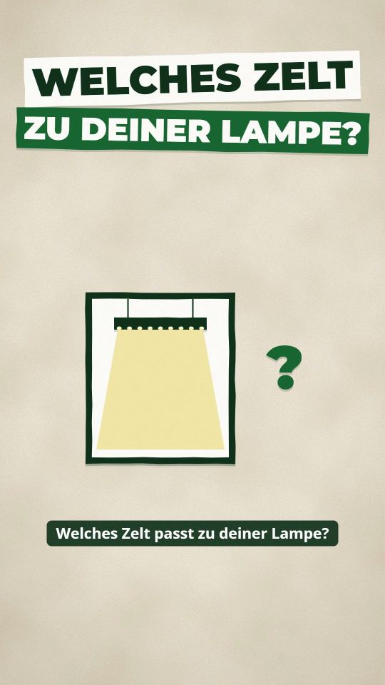 Welches Zelt passt zu deiner Lampe?